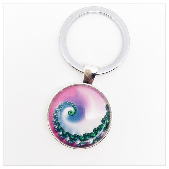 SPIRAL CABOCHON KEYCHAIN - Picture 1 of 4